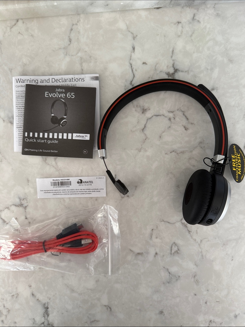 JABRA Wireless On-Ear Headset with Boom Mic - Black & Red